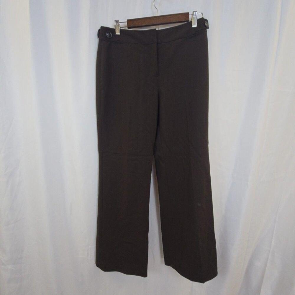 Ann Taylor LOFT Dress Pants Womens 6P Brown Twill Lined Laura Career Office